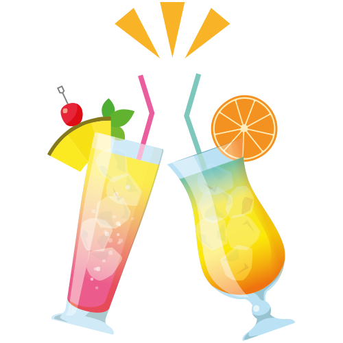 2 verres de cocktails aux fruits